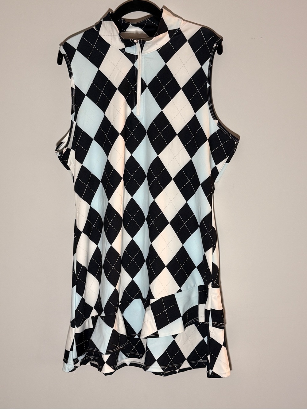 G Gradual Sleeveless Argyle Golf Dress - Black, Blue & White